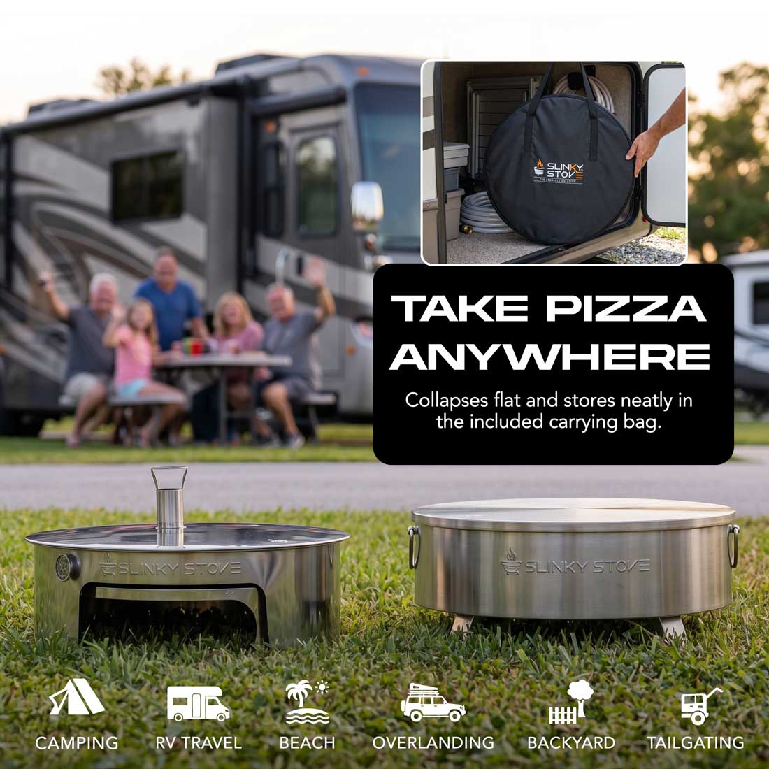 Slinky Stove 23" Collapsible Pizza Oven | The World’s Only Patented Collapsible Pizza Oven
