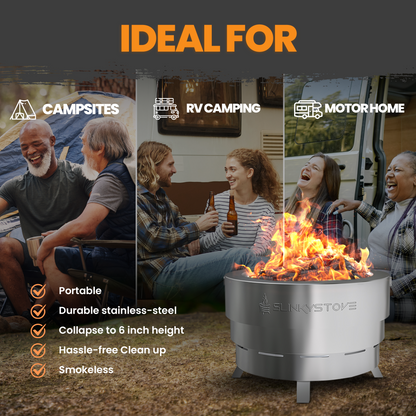 Collapsible Smokeless Firepit - 23"