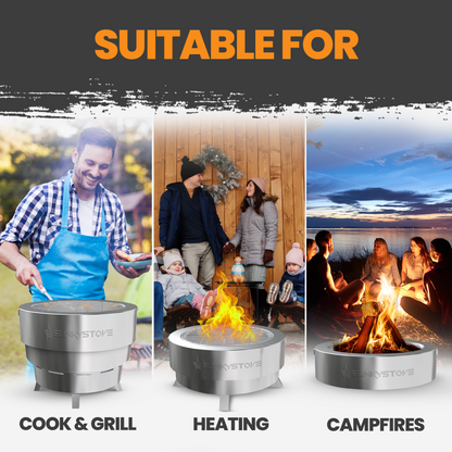Collapsible Smokeless Firepit - 17"