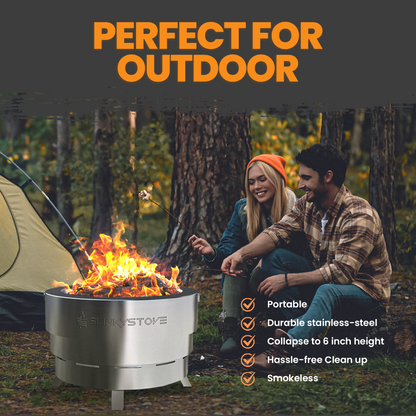 Collapsible Smokeless Firepit - 23"