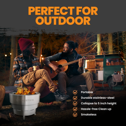 Collapsible Smokeless Firepit - 17"