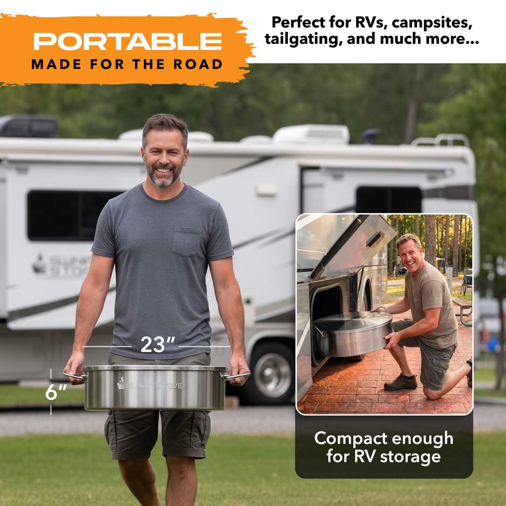 Slinky Stove 23” Dual Fuel Fire Pit | The World’s Only Patented Collapsible Fire Pit