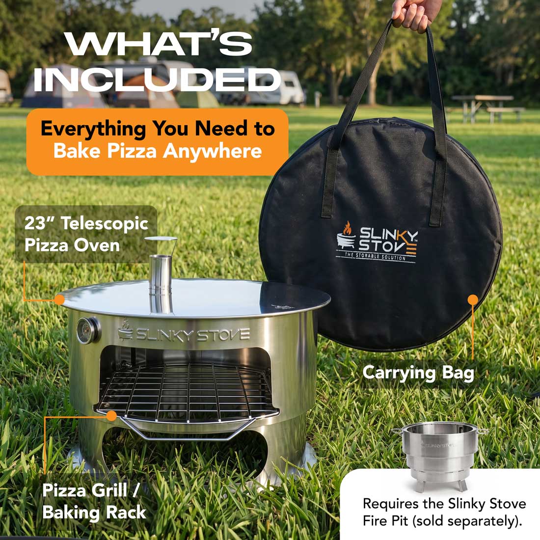 Slinky Stove 23" Collapsible Pizza Oven | The World’s Only Patented Collapsible Pizza Oven